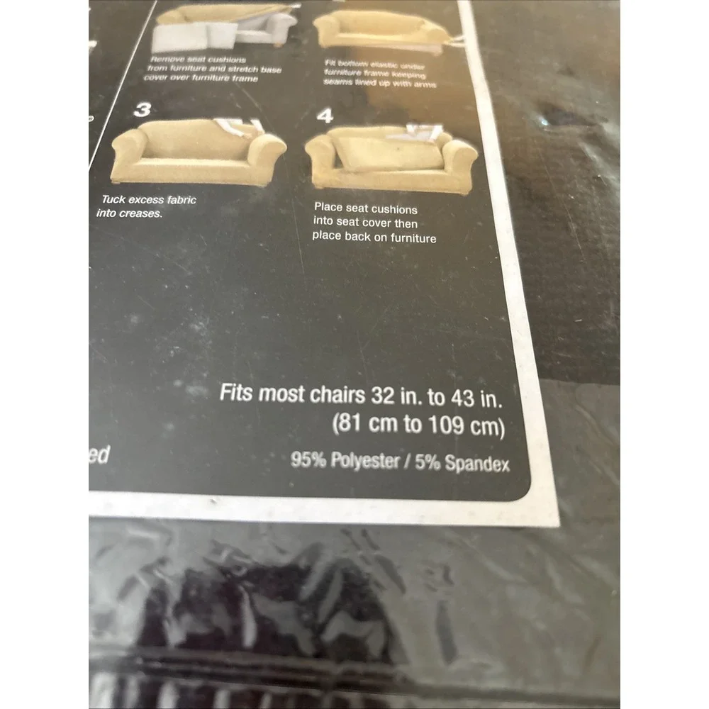 Surefit Stretch Metro 2 Piece Chair Slipcover Espresso Brown Chocolate NEW